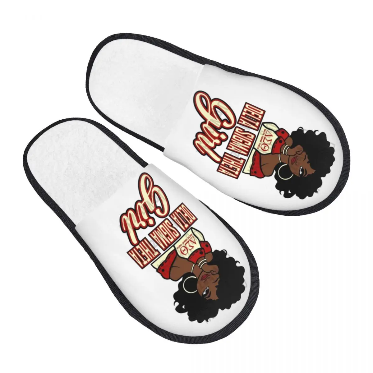 

Custom Delta Sigmas Theta Cozy Scuff Memory Foam Slippers Women Spa House Shoes