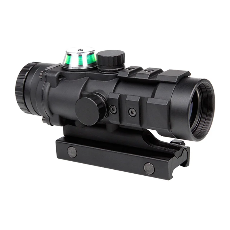 3x32 Fiber Optic Sight Tactical Rifle Scope Green Illuminated Holographic Collimator Real Fiber Source With Weaver Mount Hunting