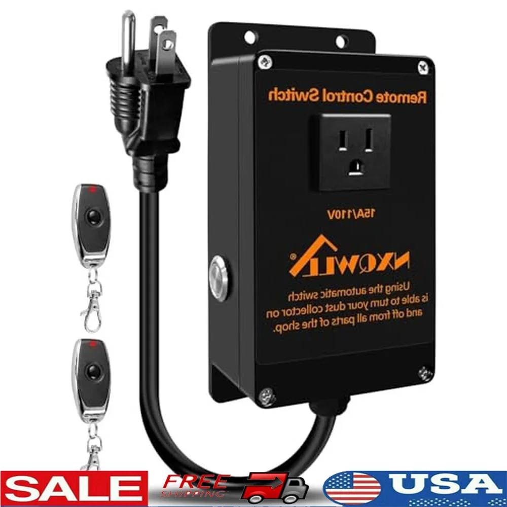 Wireless Remote Control Power Outlet Switch 110V 1800W/2.4HP PA-765 Housing 164ft Range