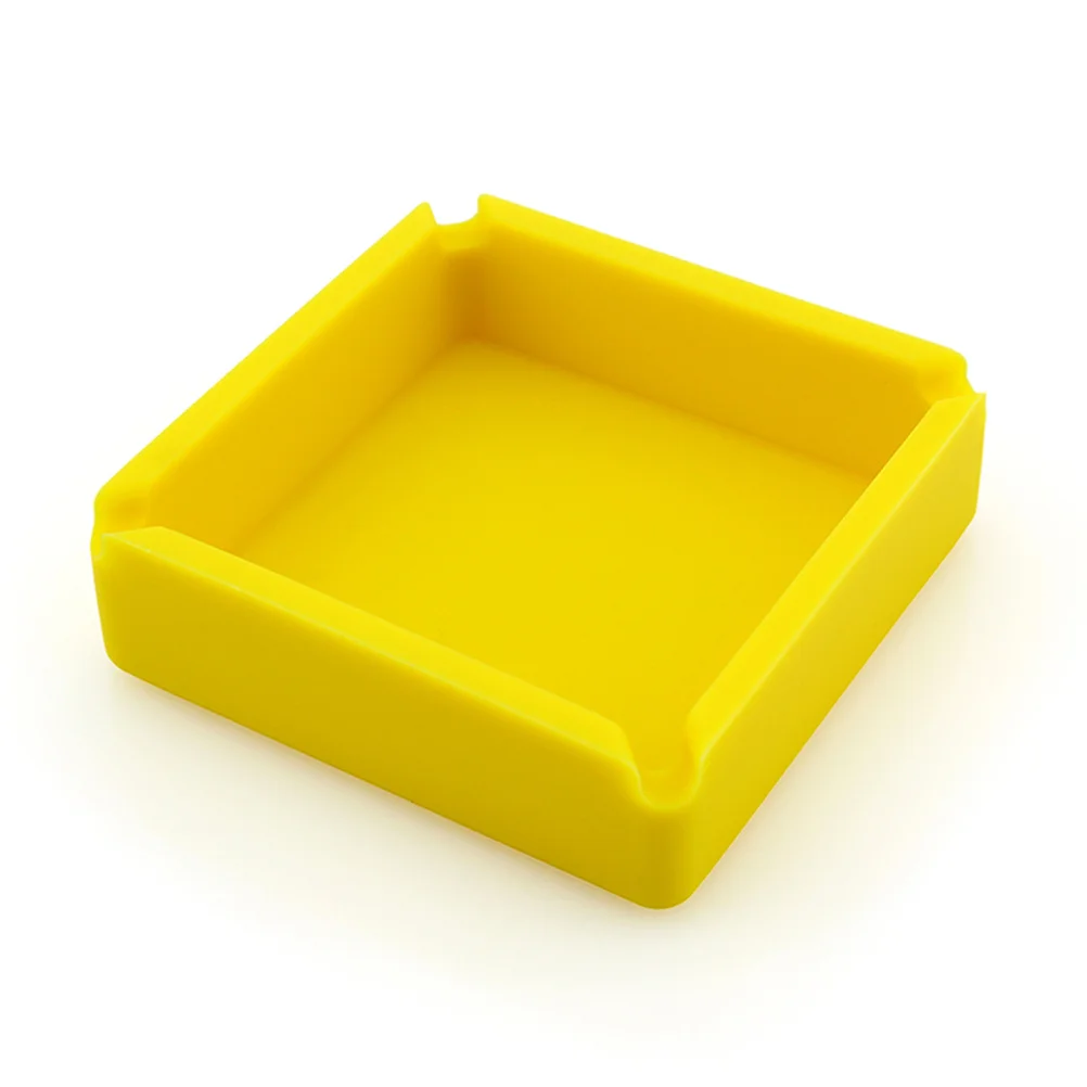 1 pc Silicone Square Ashtray 10X10X3Cm Unbreakable Heat Resistant Non Toxic Odorless Easy Clean Cigar Ashtray For Home Outdoor