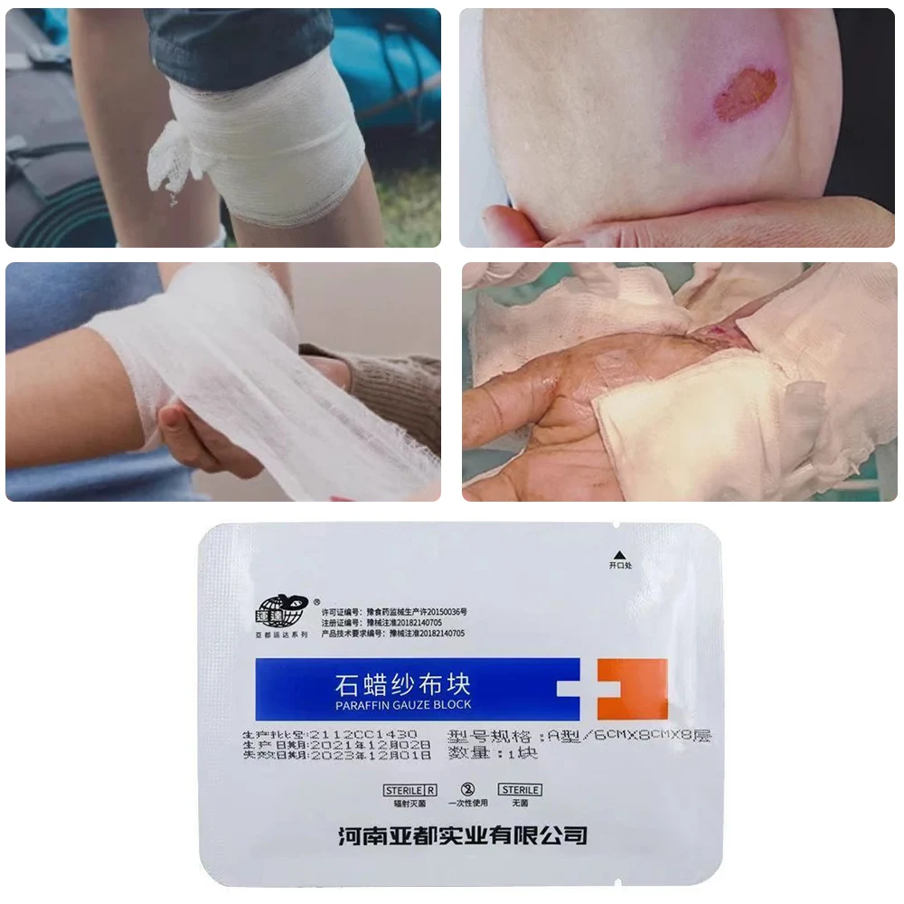 Lot10 Pcs Medical Petrolatum Gauze Sterilized Wound Healing Pads Non-Irritating Dry Skin Prevention Promotes Healing