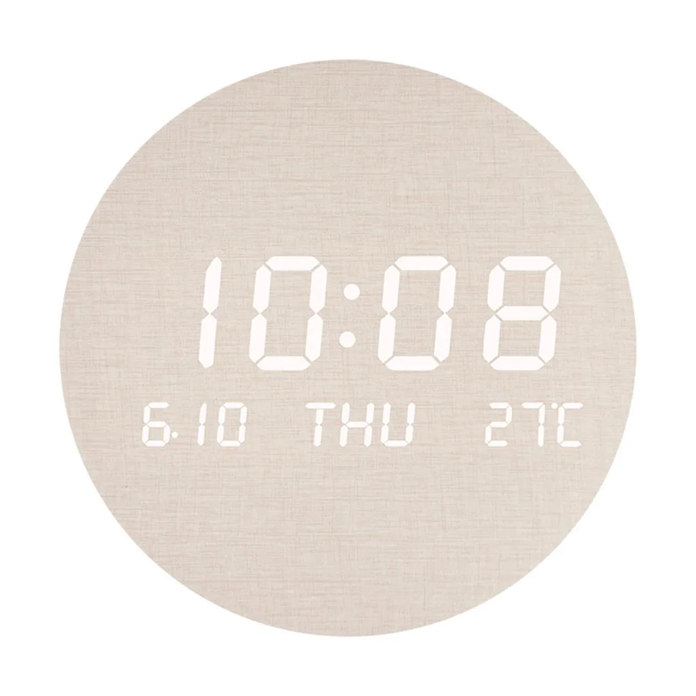 Bedroom Wall Clock LED Digital Wall Clock DC 5V Power Supply High-quality Wood LED Digital Display For Living Room