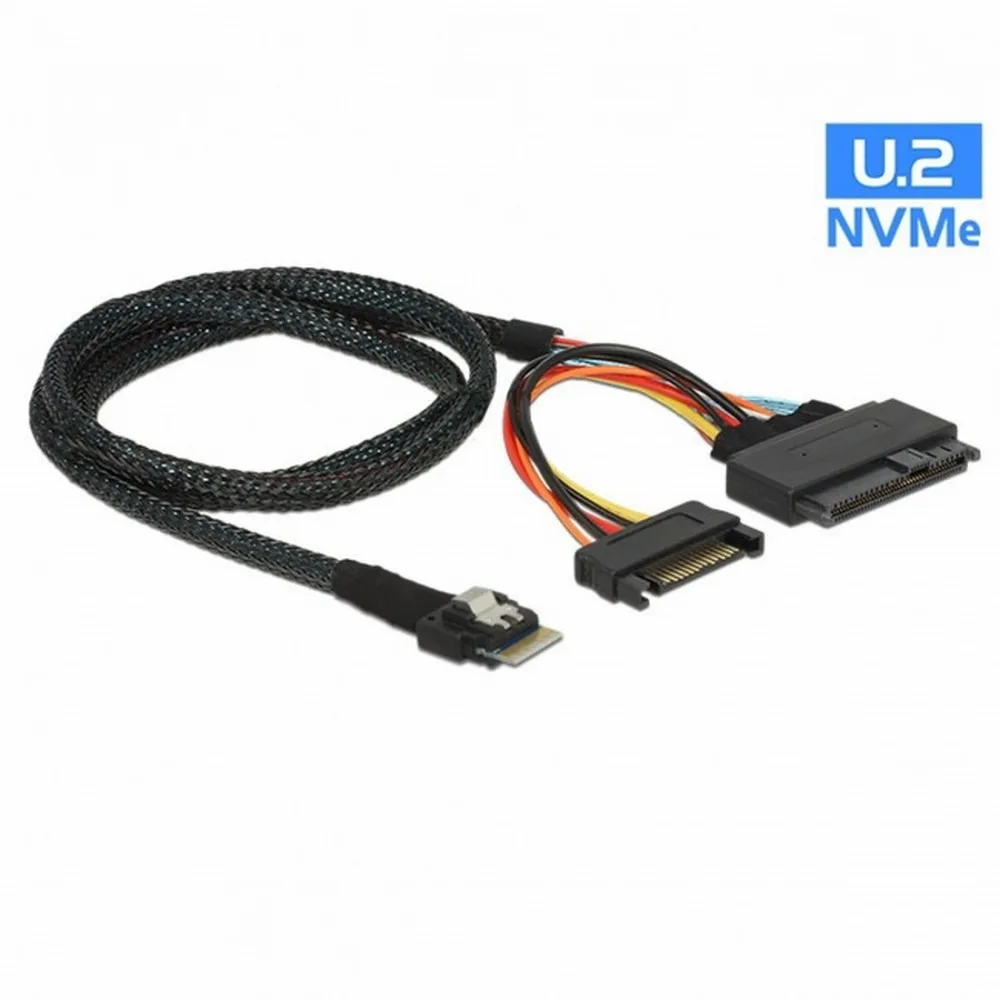 MDR SFF-8639 U.2 U2 to Slimline SFF-8654 4i NVME PCIe SSD Cable for Mainboard SSD 750 p3600 p3700 M.2 0.5M