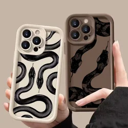 Black Snake Print Phone Case for Vivo V40 V30 V30e V29e V29 V27 V27e V25 V20 V21 X100 X90 X80 X70 S1 Pro 4G 5G Cover