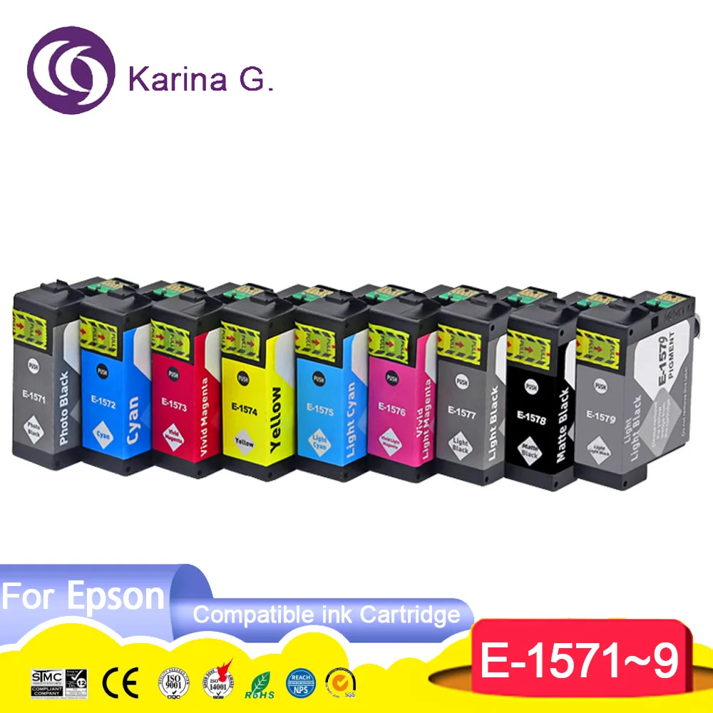 Compatible ink cartridge for Epson T1571 T1572 T1573 T1574 T1575 T1576 T1577 T1578 T1579 for EPSON STYLUS PHOTO R3000 etc.