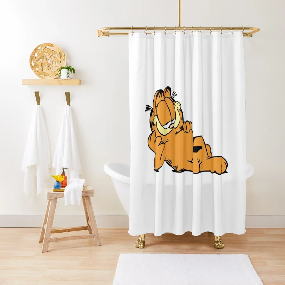 

The Garf -cat Shower Curtain Bathroom Showers Anime Shower Cute Shower Washable Waterproof Fabric Curtain