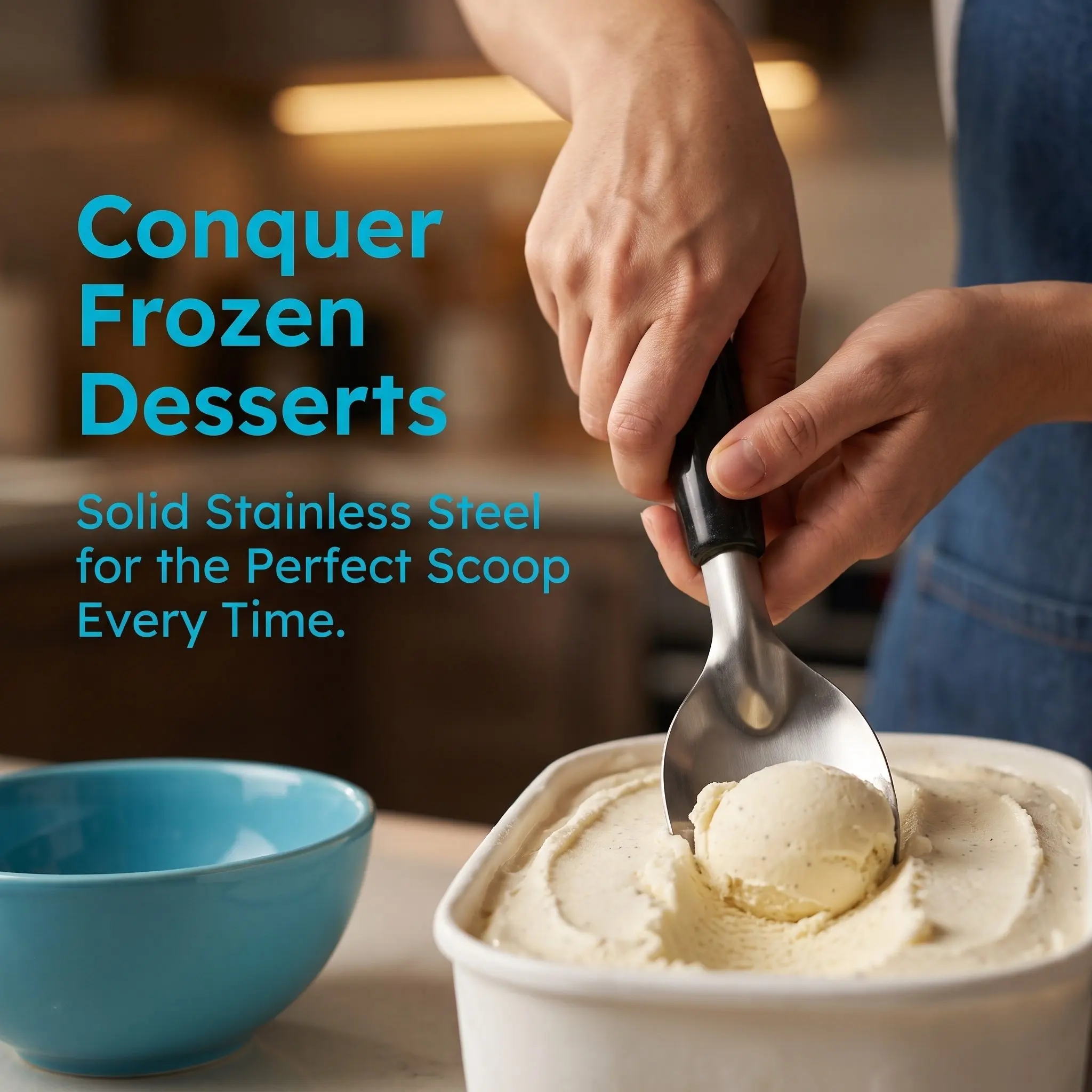 2pcs Stainless Steel Ice Cream Spoons Non-stick Spade Digging Spoon Gelato Scoop Flat Serving Spoon Butter Spatula