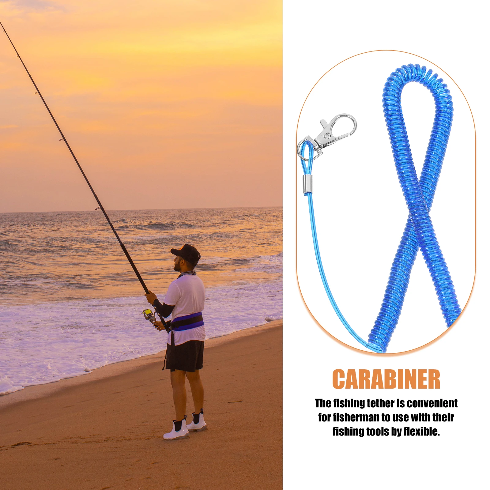 

Fishing Rod Protection Rope Security Gear Tools Retractable Elastic Ropes Keychains Tether
