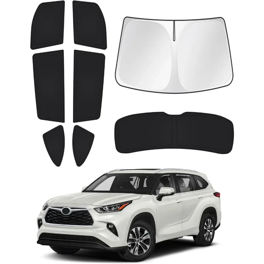 

Солнцезащитный козырек на лобовое стекло для 20202025 2026 Highlander, аксессуары, набор боковых и задних окон, солнцезащитный козырек на окно, конфиденциальность для Ca