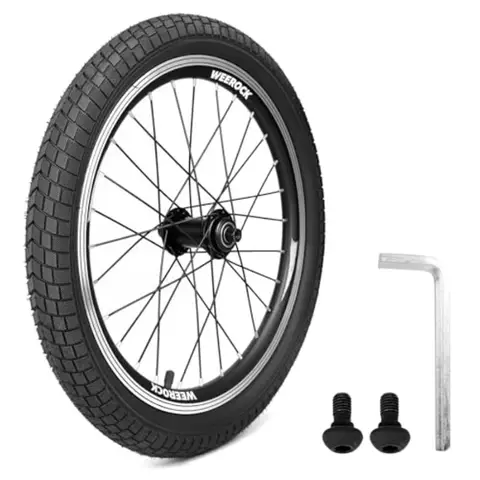 18 Inch Bicycle Front Wheel - 14Gx32H Spokes with ED Brass Nipples - 100mm Front Wheel with Tire and Tube Front 18 inch
