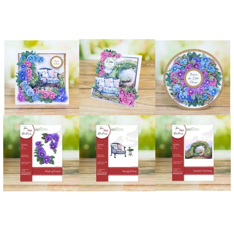 Flowers The Garden Collection Petals Of Purple Archway Tree Joy Metal Cutting Dies Embossing Diy Greeting Card 2024 New