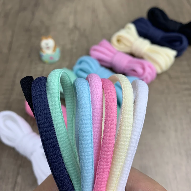 1Pair Oval Shoe Laces Half Round Athletic Shoelaces Running Sneakers Shoestrings Durable Without Fading Shoelace White Black
