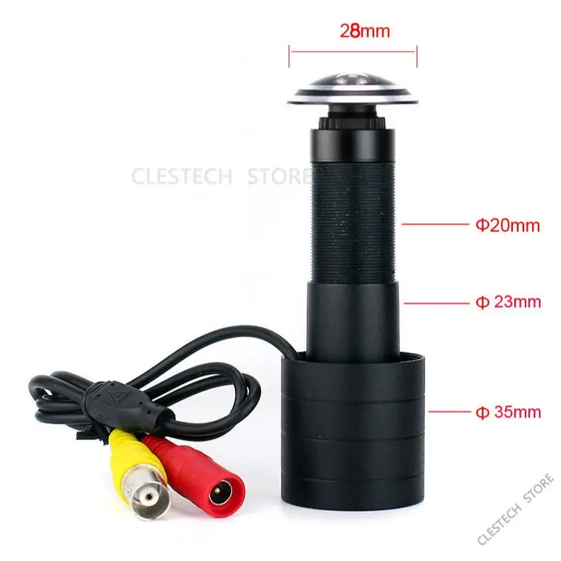 1.7mm Panorama Door CatEye Hole AHD CCTV Mini Camera 1080P Peephole Fisheye 4in1 Sensor Star Light Super wide Angle Surveillance