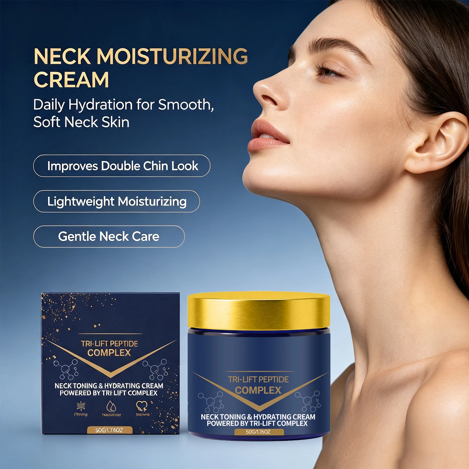 Peptide Neck Firming Cream Smoothing Fine Lines Restores Elasticity Improve Loose Saggy Turkey Neck Moisturizing Soft Skin Care