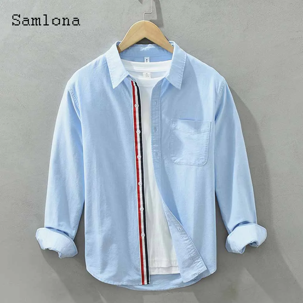 Men Long Sleeves Cotton Linen Shirts Clothing 2023 Harajuku Classic Striped Tops Mens Casual Pocket Shirt Vintage Simple Blouse