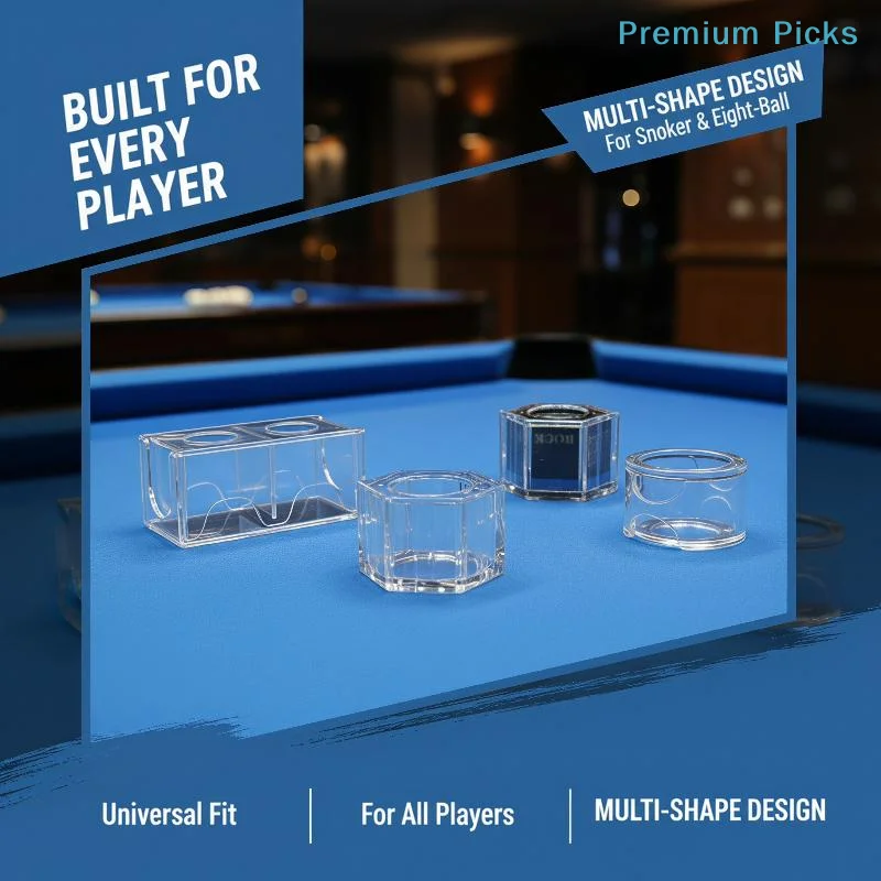 portableDustproof 1Pc Acrylic Snooker Chalk Cube Holder Anti Fouling Portable Pool Chalk Box for Business Billiards Events