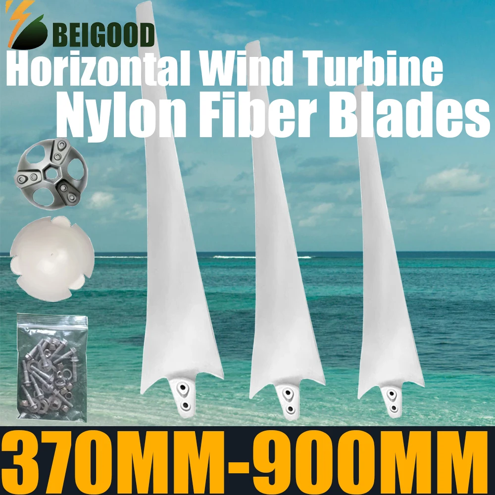 

550/600/650/750/850/900mm Black/White Wind Turbine Generator Blades High Strength Nylon Fiber Windmill Accessories DIY