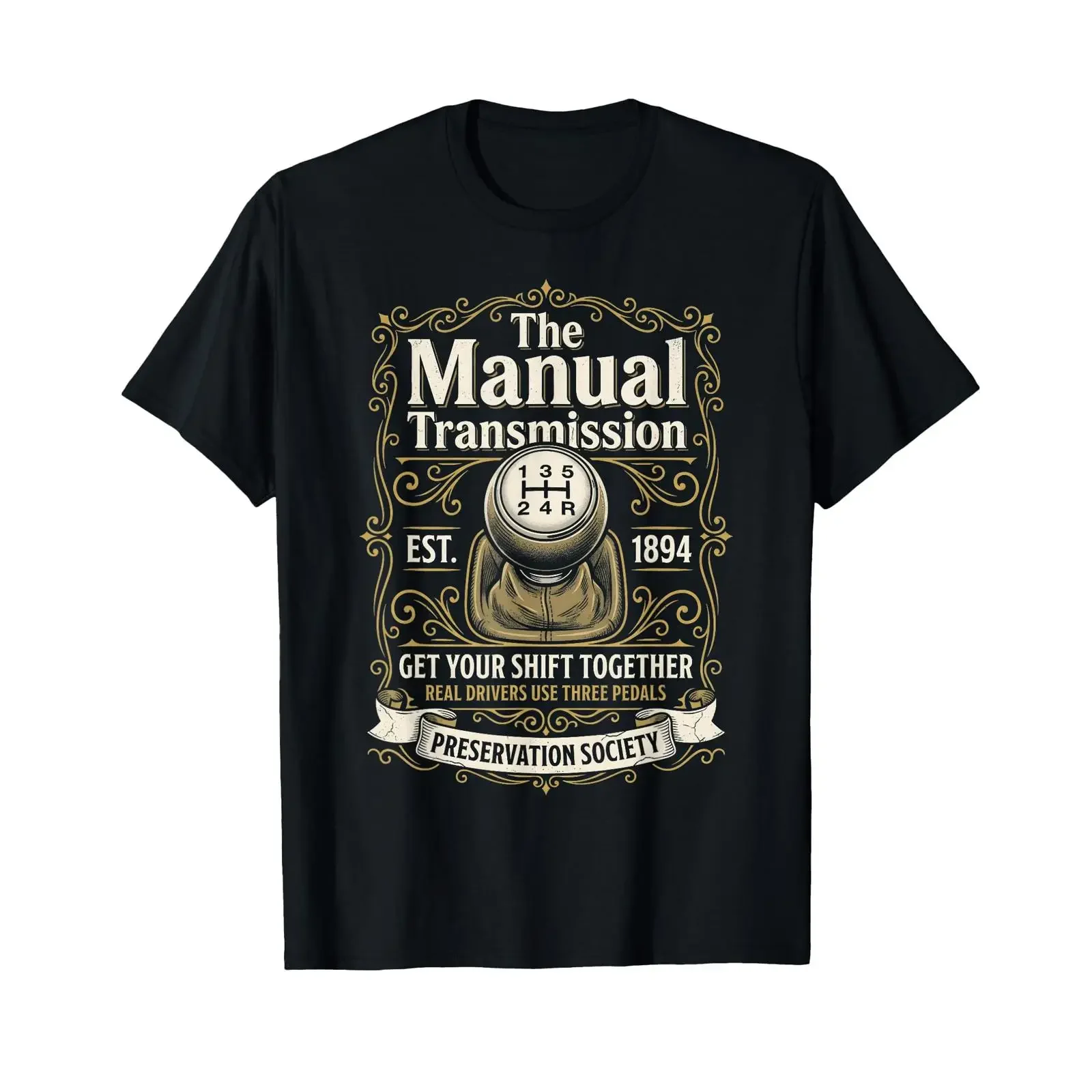 The Manual Transmission Preservation Society Car Guy T Shirt vintage Washed Stretched Top For Everyday Wear homme Soft Stylish