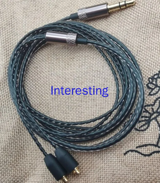 Mmcx Plug-in Type Suitable for 4N Oxygen-free Copper Belt Wheat In-ear Headphones Upgrade Cable Twisted Earplug Cable