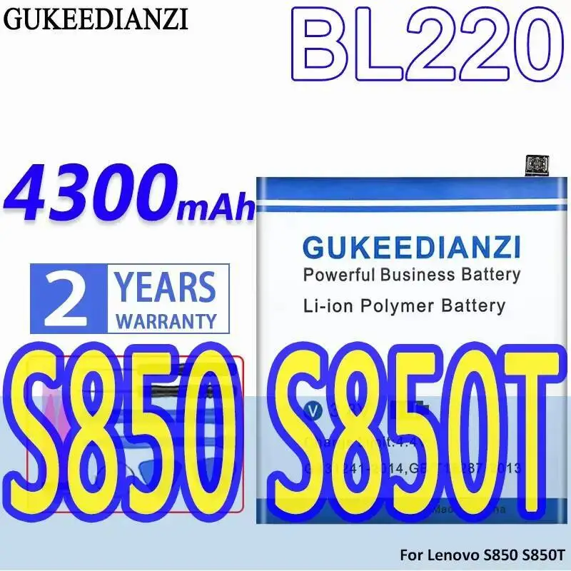 

Батарея мобильного телефона высокой емкости BL220 4300 мАч, надежная замена для Lenovo S850 S850T