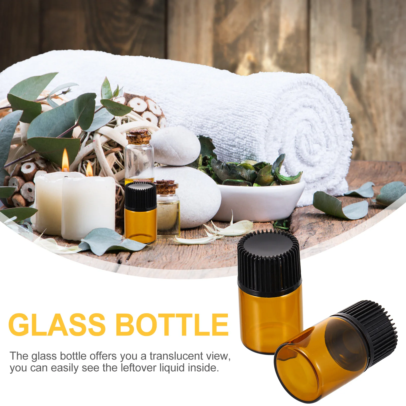 

50Pcs Essential Oil Bottles Glass Sample Bottles Durable Small Storage Containers with Lids for Liquids Oils Glass Sample Bottle