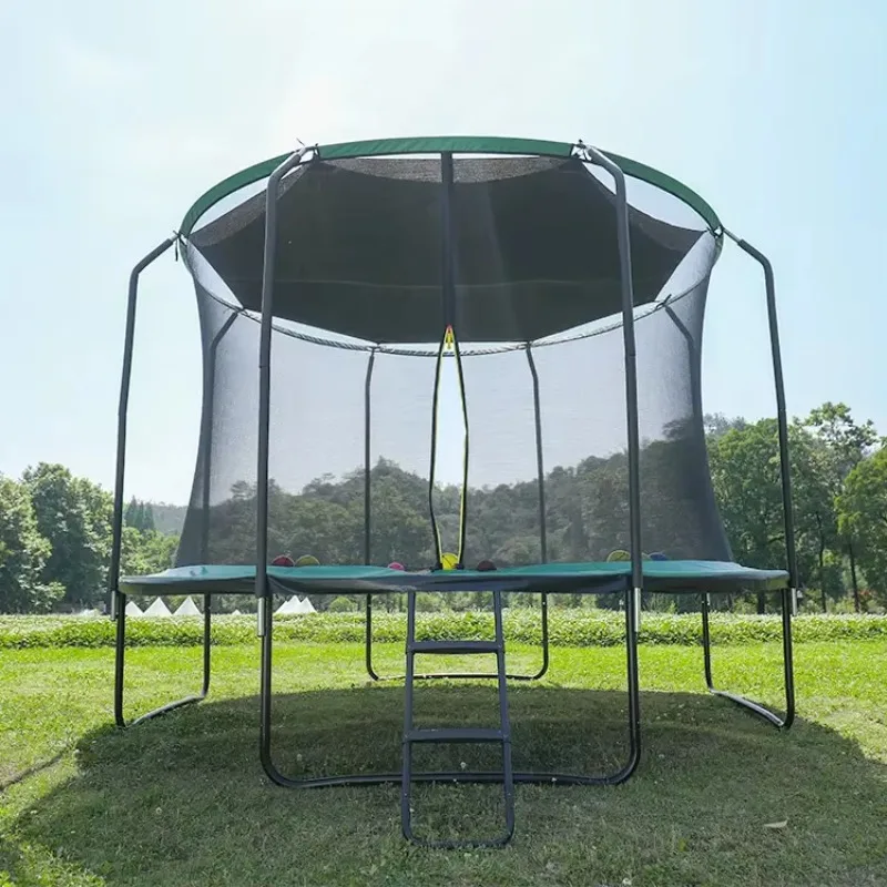 

Outdoor 12-foot fitness equipment jumping mat and outdoor trampoline tent with children's seine