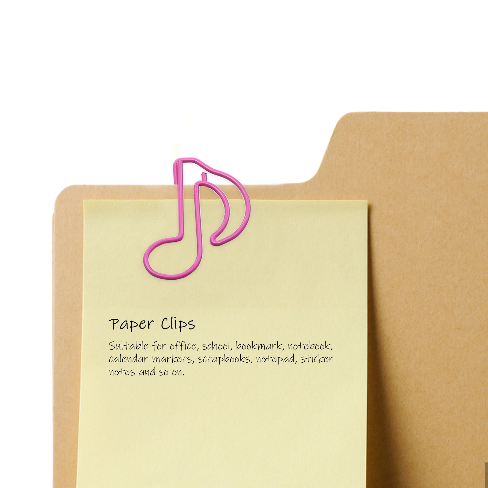 

16pcs Music Note Bookmark Paper Clips Creative Office Supplies Envelope Holder Document Binder for Notes Scrapbooks