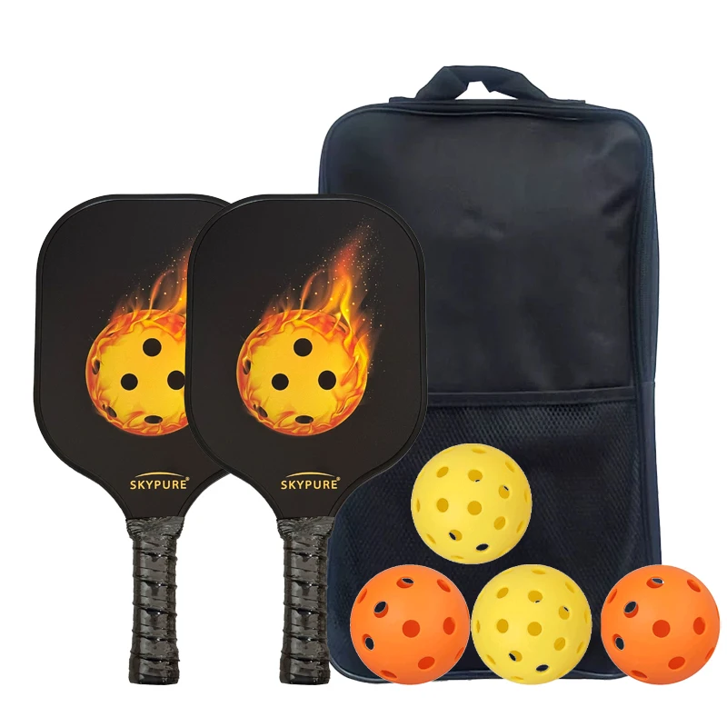 

Пиклбол ‌ Набор из стекловолокна, полипропилена, сотовый набор для пиклбола, 2 весла, 4 мяча, сумка для переноски тренировочных матчей ‌