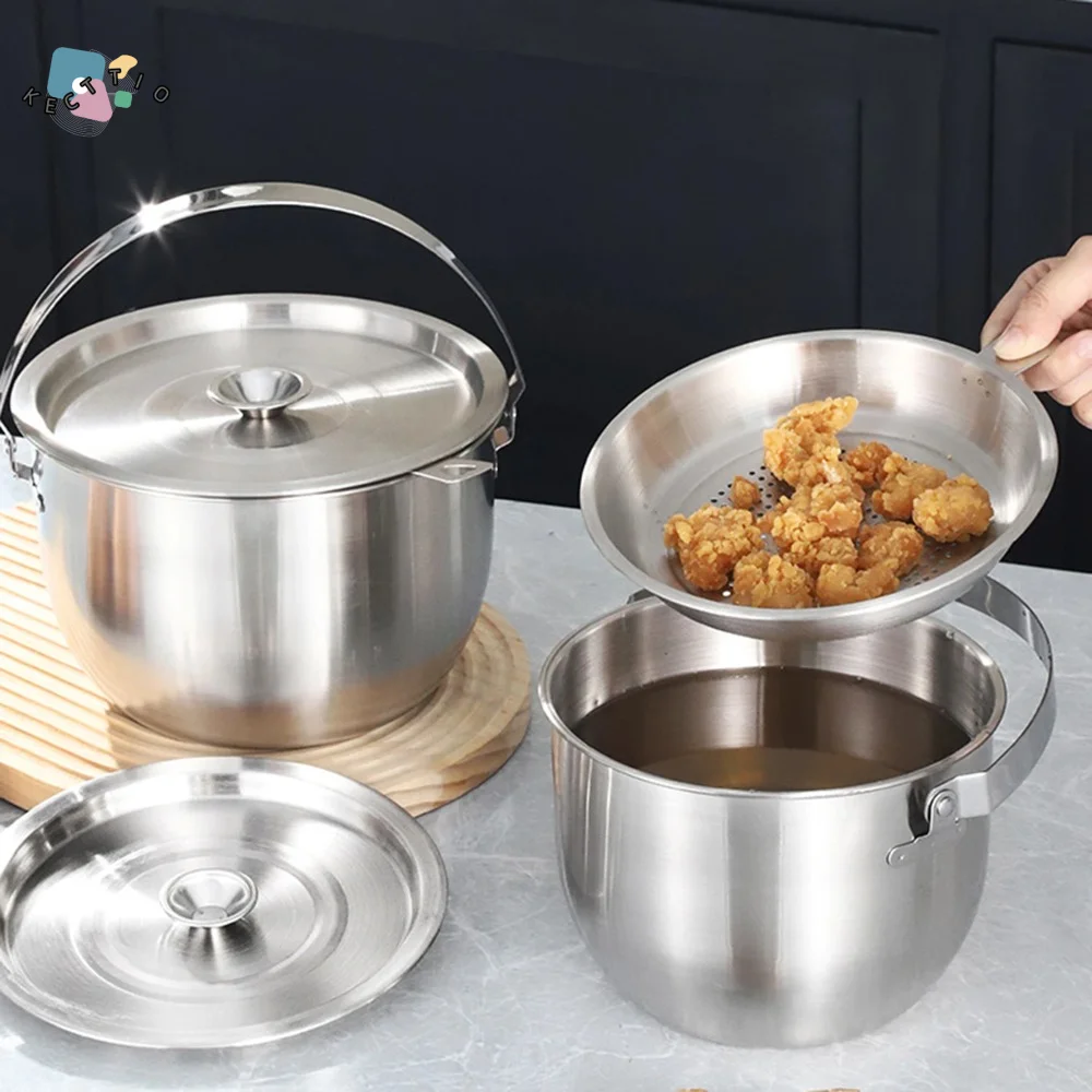 

Складная кастрюля-фильтр из нержавеющей стали 316 с сетчатым фильтром, большая емкость, защита от проливания, для жира и супов