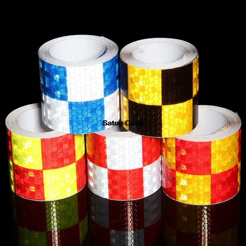 DIY 5cm*100cm Safety Reflective Tape Arrow Grid Waterproof Conspicuity Warning Adhesive Stickers Reflectors Strip For Motorcycle - view 4