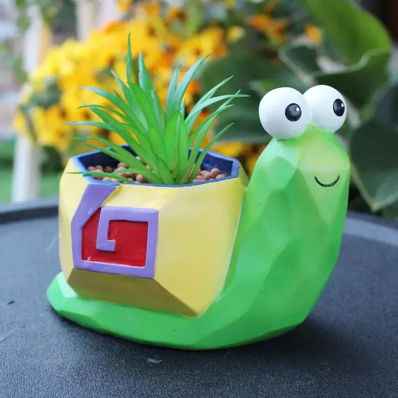 Mini Snail Flower Pot Snail Plant Vase Cute Succulent Pots Small Decorative Garden Ornaments Animal Desktop Decor