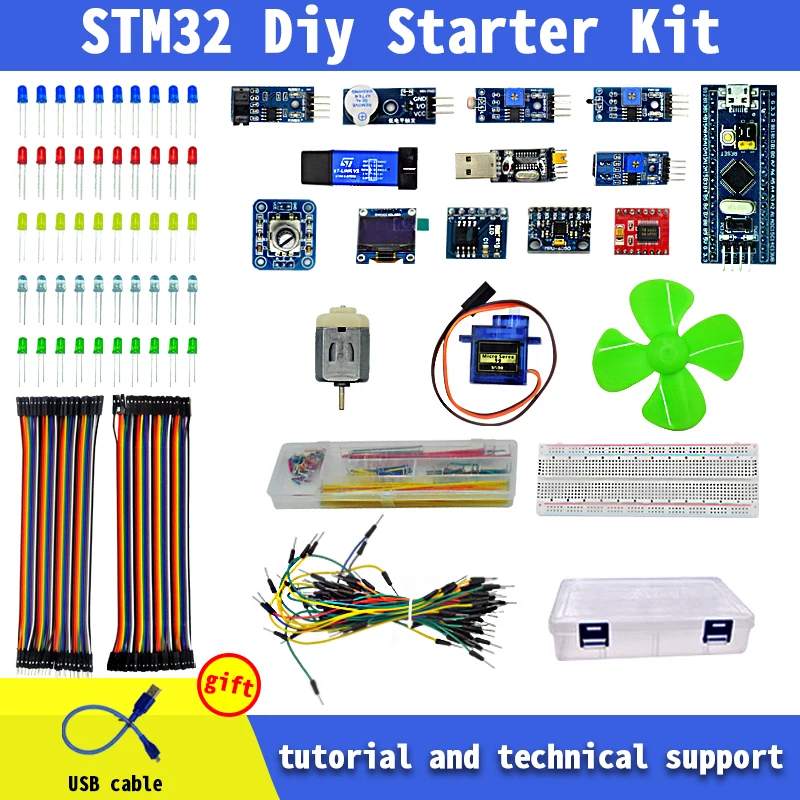 

Стартовый набор электронных компонентов для проектов «сделай сам» STM32, одночиповая макетная плата для микрокомпьютера, чип F103C8T6 для маленькой системы