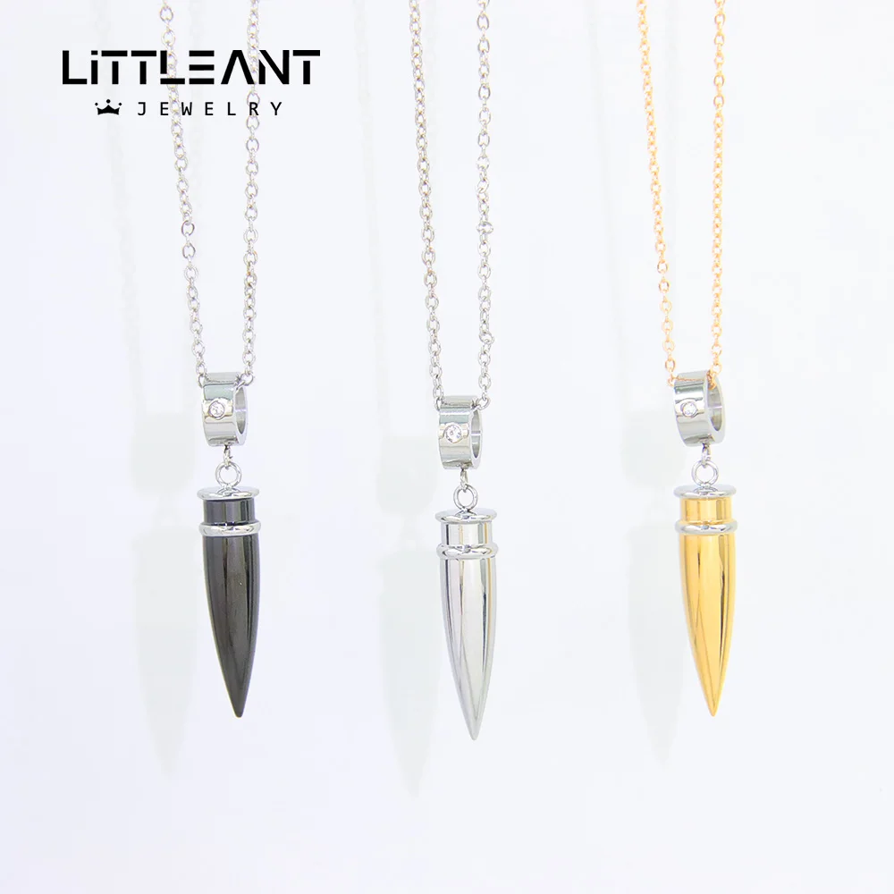 Hip Hop Bullets Pendant Necklace Stainless Steel for Men Daily Wearing Party Punk Box Chain Male Accessories Jewelry Gift