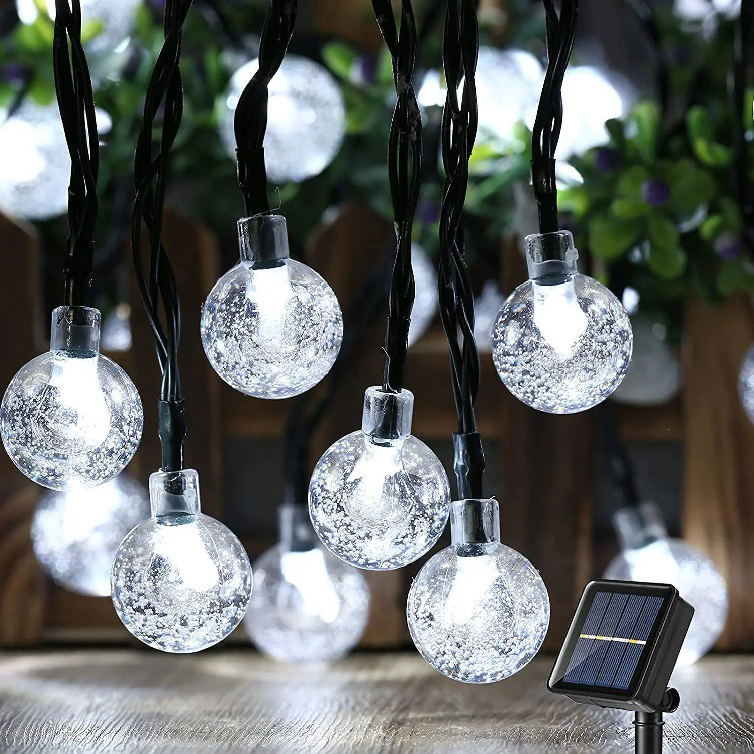 

Led Globe String Light 5/10m Solar Crystal Bulbs Fairy Garland for Christmas Wedding Party Decor Outdoor Waterproof Garden Lamps