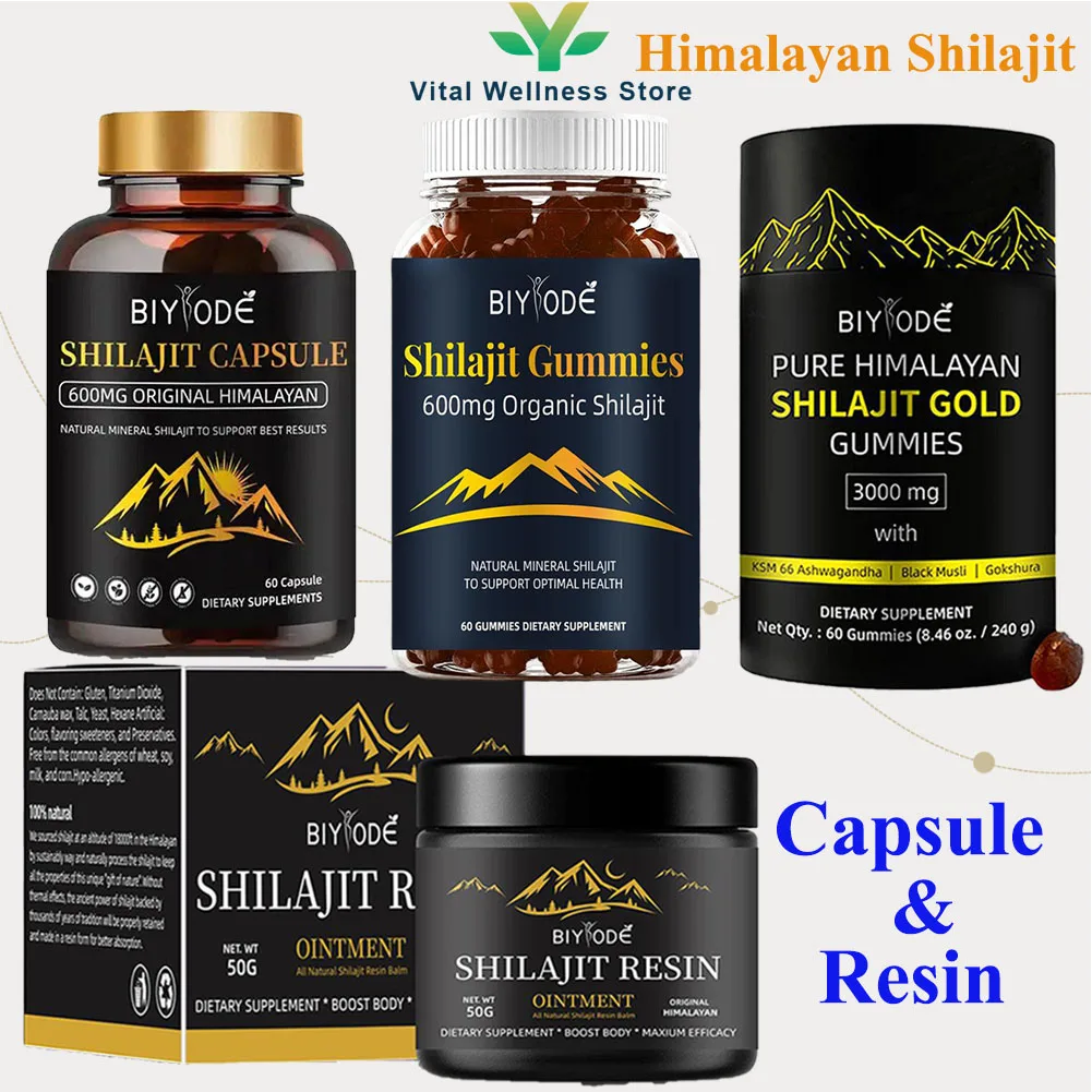 BIYODE Natural Mineral Pure Himalayan Shilajit Gold Gummies Shilajit Resin Men Women Maintain Energy Improve Body Immunity