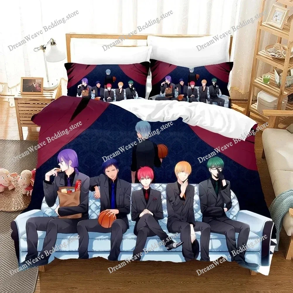 

Комплект постельного белья Kuroko's Basketball, комплект постельного белья для односпальной, двуспальной кровати, размера Queen, King, для взрослых и детей, комплекты пододеяльников для спальни, 3D-принт, мультяшный дизайн 741