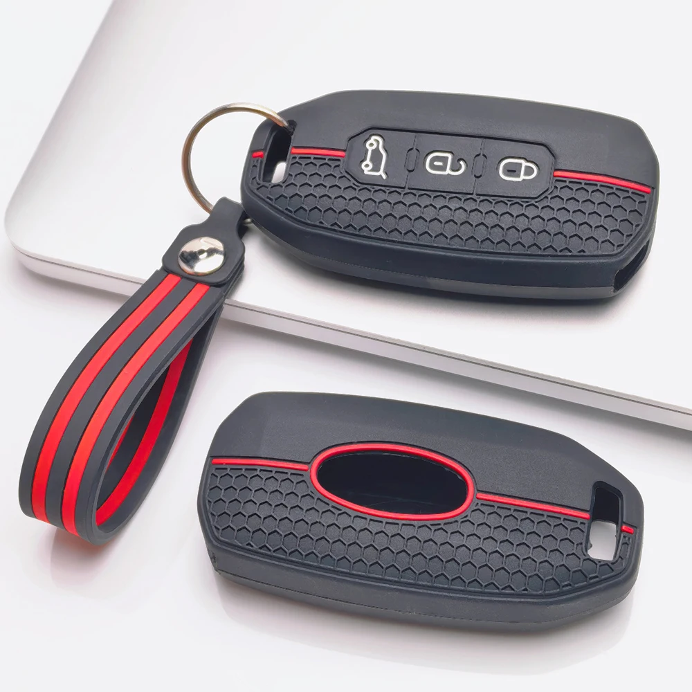 Key Cover for Ford Ranger Focus Kuga Transit Key Shell Sport Accent Design Racing Stripe Style Secure Keychain Holder