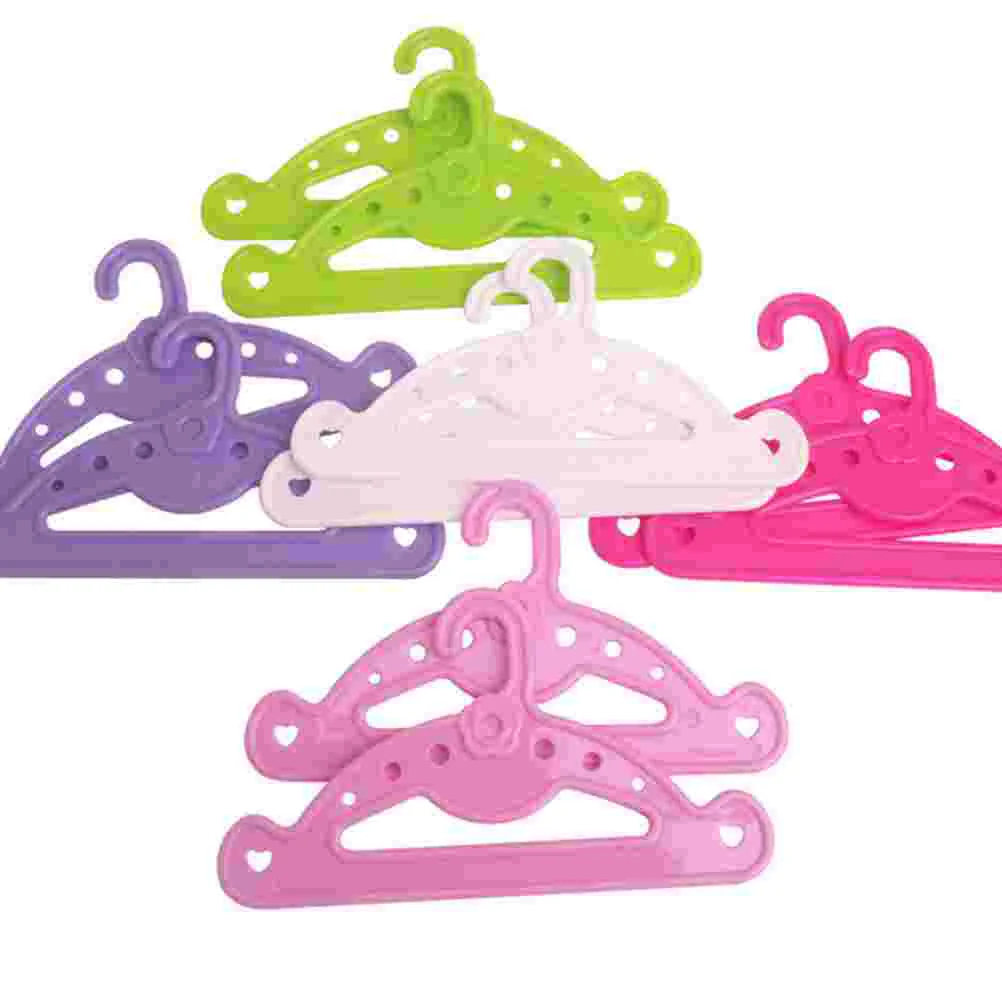 10 Pcs Simple Clothes Hanger 18 Inches Dolls Useful Accessory Clothing Hangers