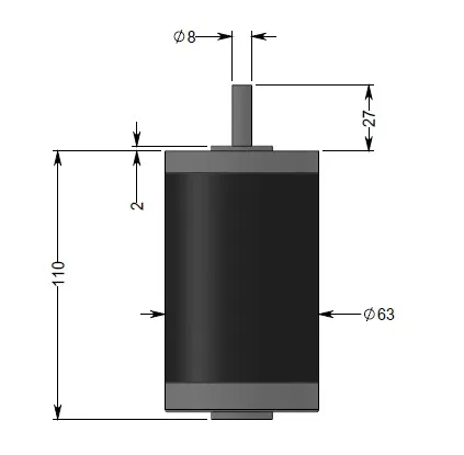 63 permanent magnet DC motor 24V 85W 3400RPM