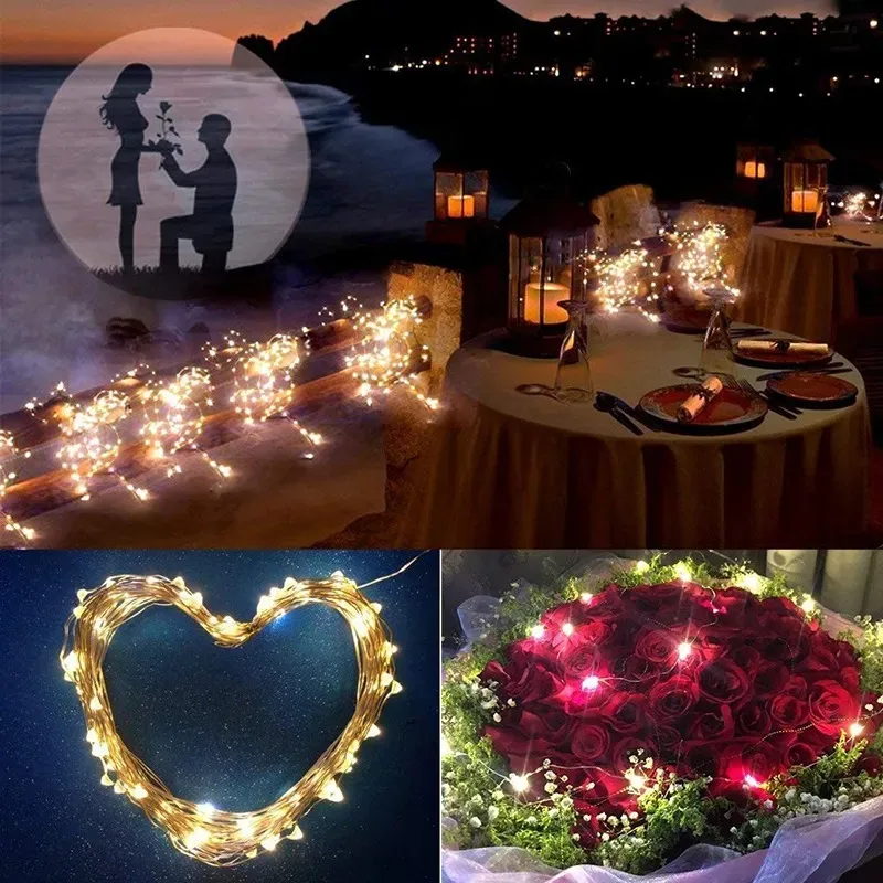 100/200/300 LED Solar Power Fairy String DIY Colorful Lights 8 Modes Christmas Lights Outdoor Wire Lamp Xmas Lighting