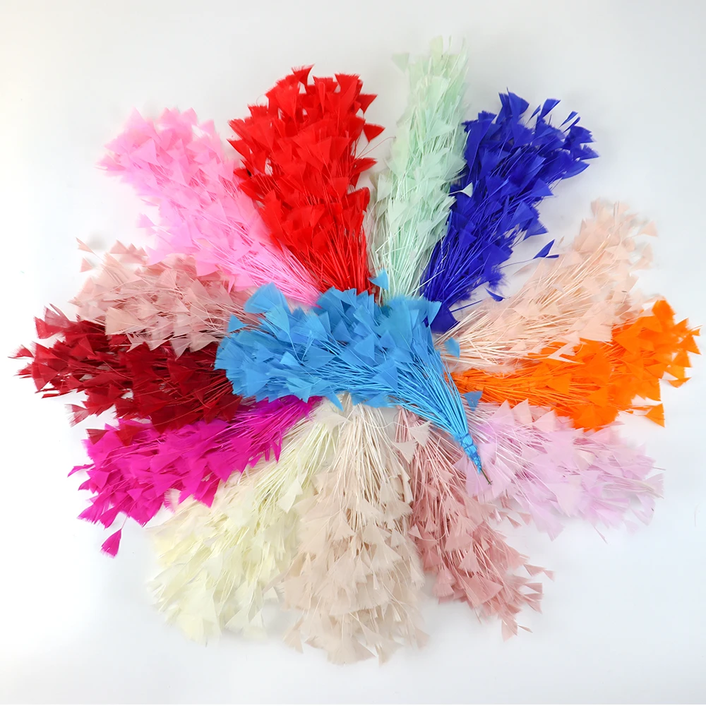 1 Bunch Colorful Turkey Feathers Flower Wedding Centerpiece Corsages for Diy Headdress Decoration Handicraft Accessories 25-30CM