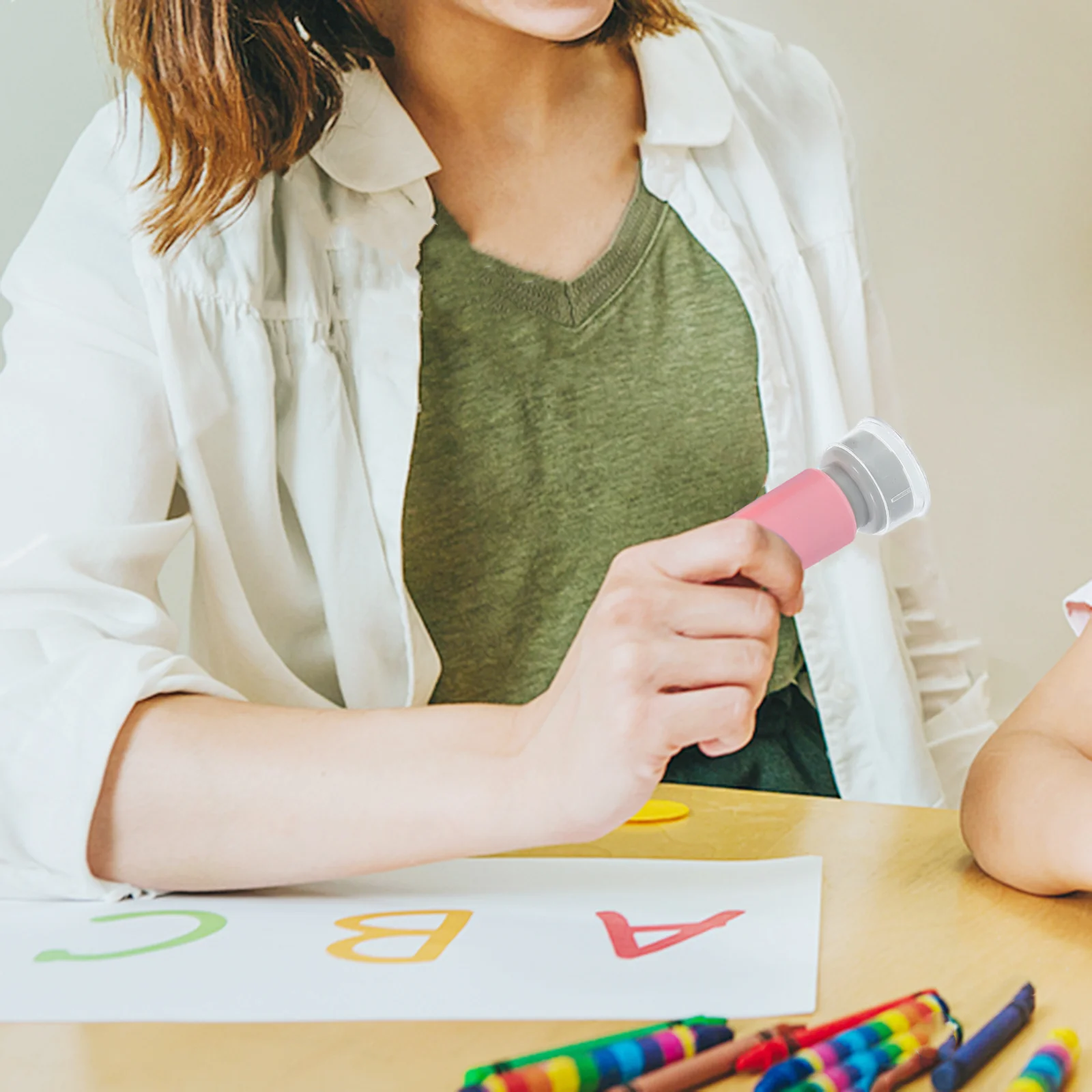 6 Stück Lehrer-Siegel-Handstempel für Veranstaltungen, Briefe mit Tinte, kleines PVC, für Kinder, Klassenzimmer