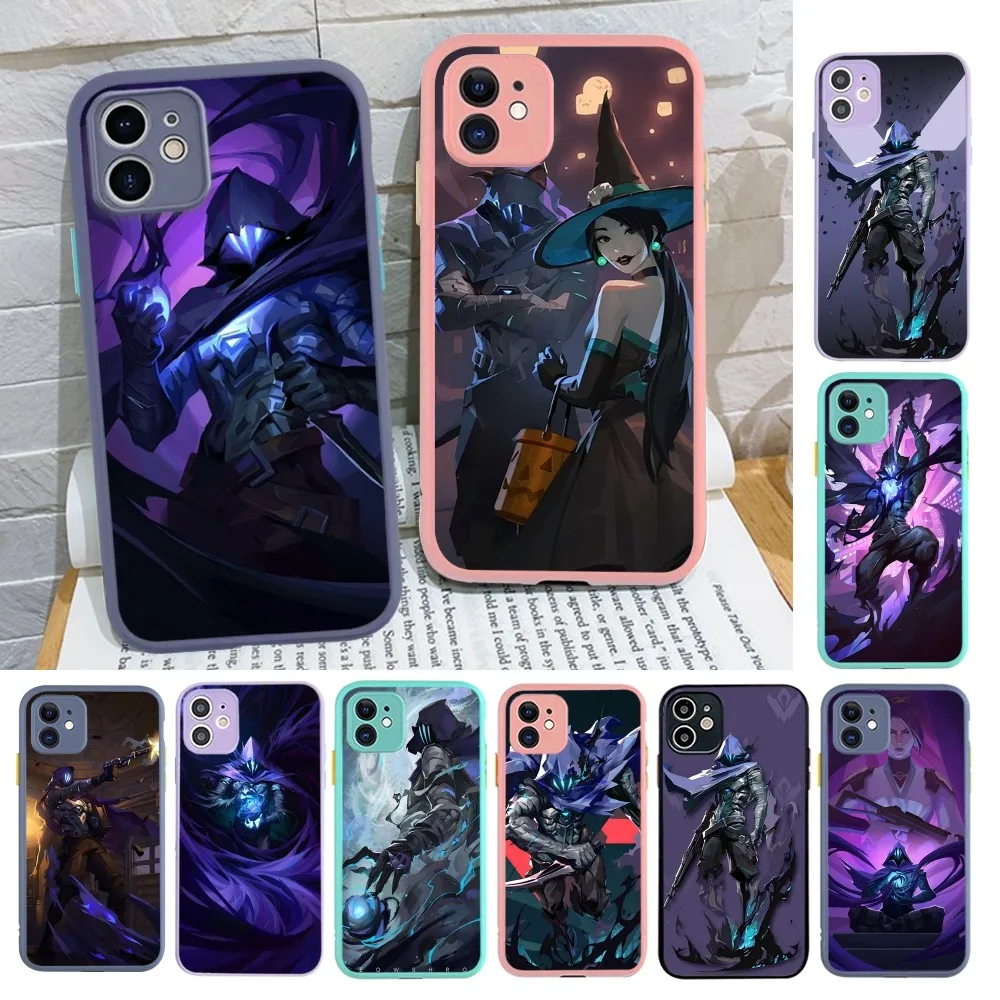 Valorant O-Omen Phone Case for iPhone 14 11 12 13 Mini Pro Max 8 7 Plus X XR XS MAX Translucent Matte Cover