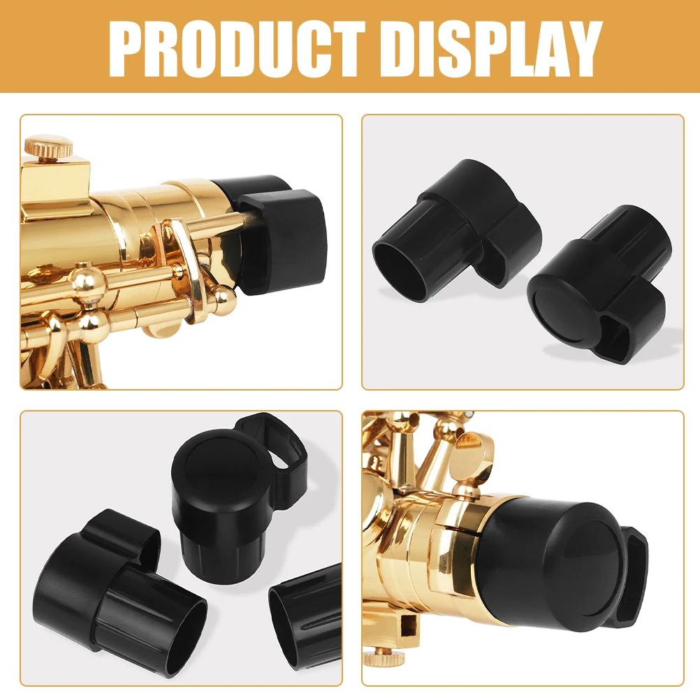 

3 Pcs Sax Plugs Caps Saxophone Musical Instrument Accessories Bent Key Protector Black Abs