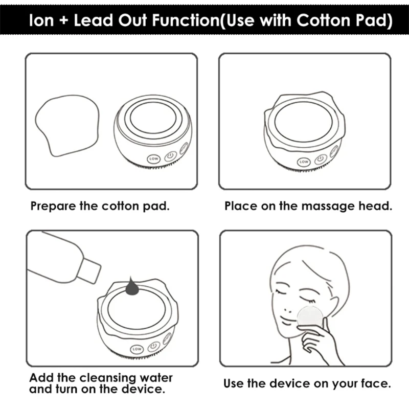 فرشاة تنظيف كهربائية محمولة لجلد الوجه من السيليكون بالموجات فوق الصوتية، منتج تجميل منزلي مقاوم للماء IPX7