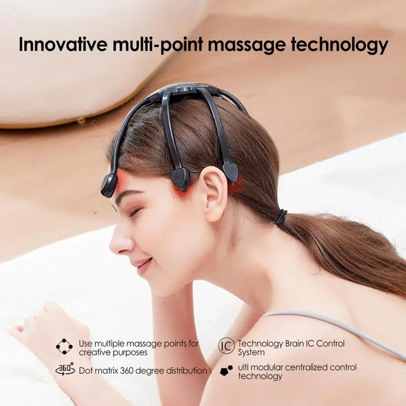 Head Scalp Massager Octopus Automatic 360 Degree Scalp Massaging Tool Finger Massage Tool 8 Claw Head Massagers Electric Scalp