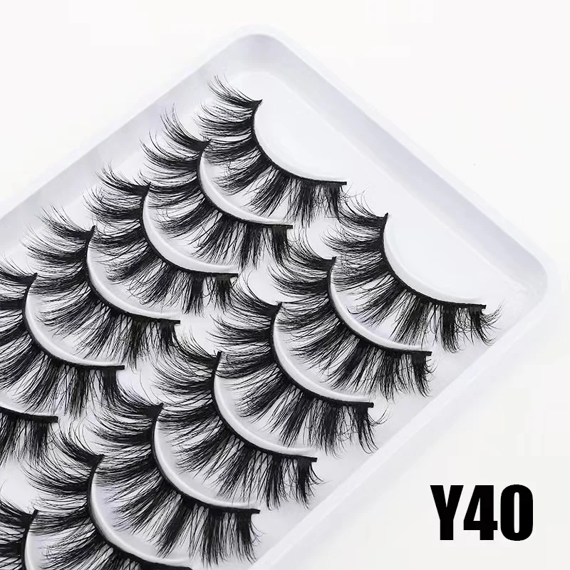 푹신한 속눈썹이 있는 3D 인조 속눈썹 세트 10쌍, 길이 18mm, 자연스러운 인조 속눈썹 아이 메이크업