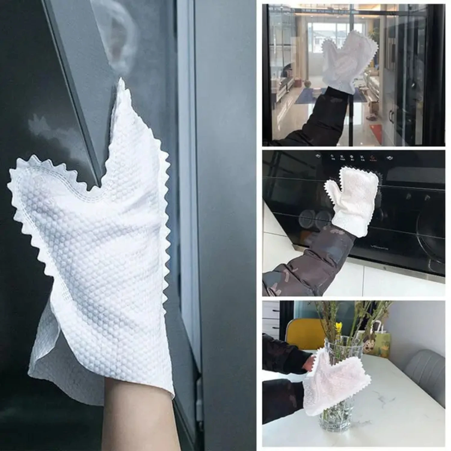 10pcs Disposable Cleaning Gloves, Washable Non-woven Fabric Dust Removal Cleaning Gloves - Durable, Convenient, Hygienic Wear-re