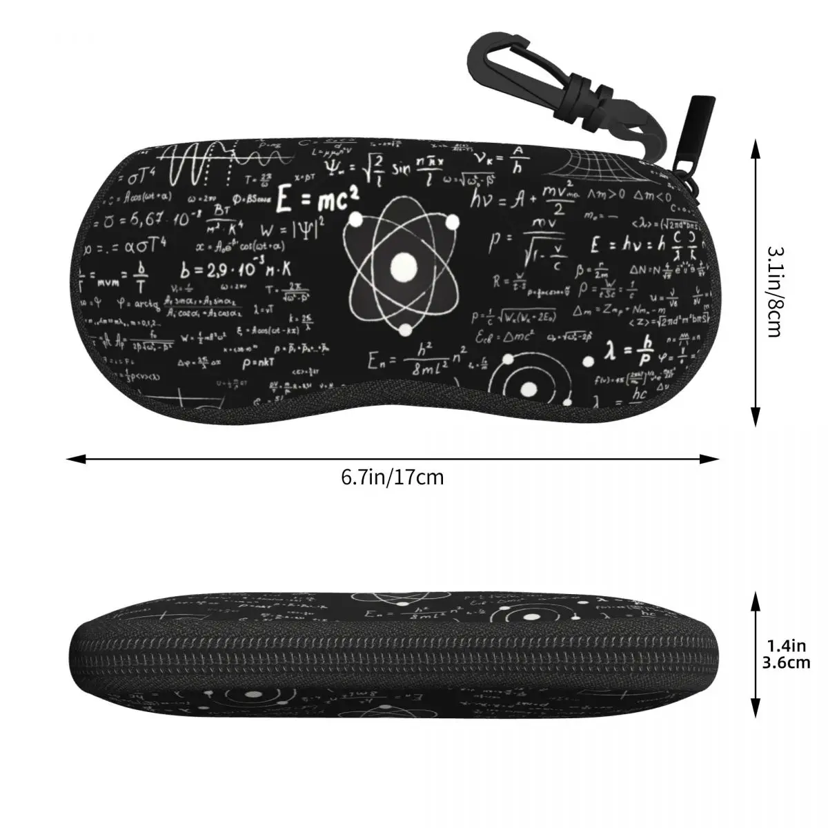 Geek Math Teacher Sunglasses Soft Case Neoprene Zipper Science Physics Shell Eyeglass Case Custom Protective Box For Glasses