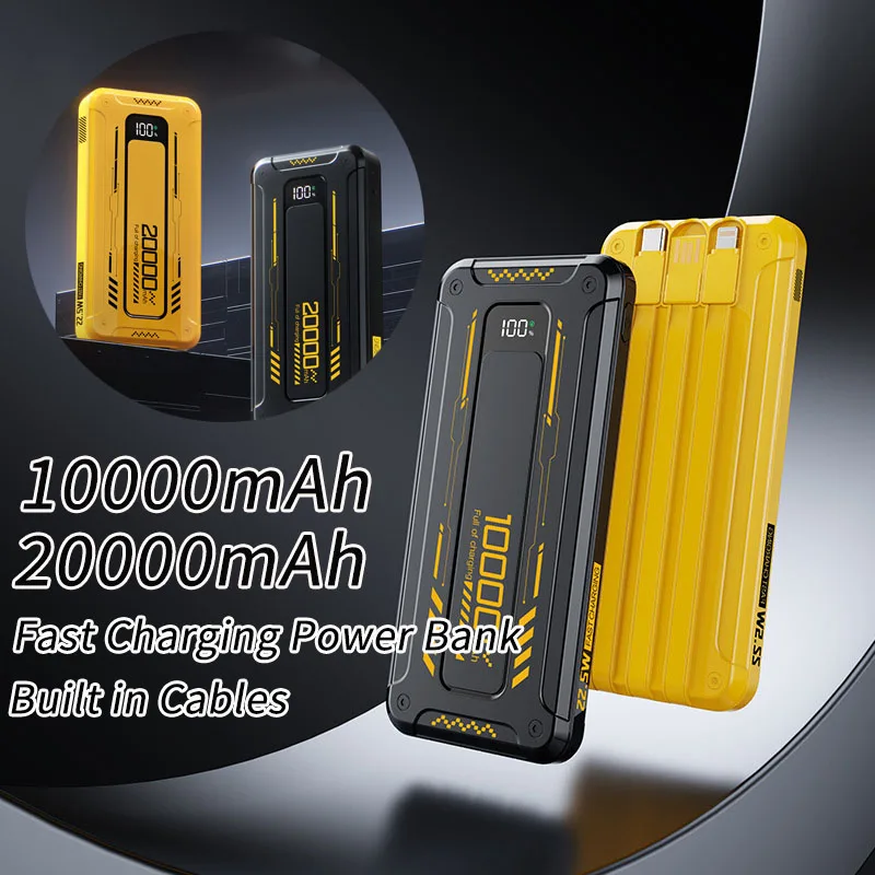 

Портативное зарядное устройство (Power Bank) 22.5W с быстрой зарядкой, кабелем USB-C, внешний аккумулятор PD20W для iPhone 16, X, Xiaomi, Samsung